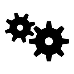 Gears vector icon. Cogwheel pictogram. Settings symbol.