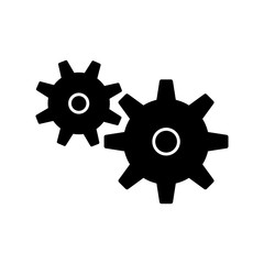 Gears vector icon. Cogwheel pictogram. Settings symbol.
