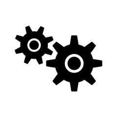 Gears vector icon. Cogwheel pictogram. Settings symbol.