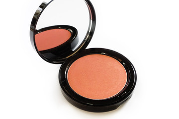 cosmetic  blush on white background 