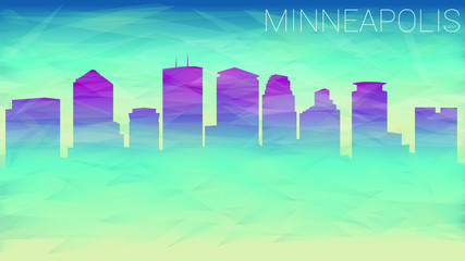 Minneapolis Minnesota City USA. Broken Glass Abstract Geometric Dynamic Textured. Banner Background. Colorful Shape Composition.