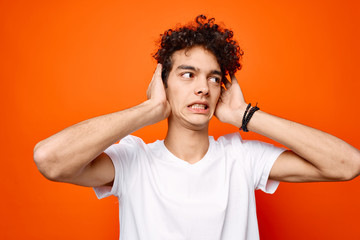 young woman with headache