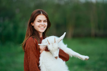 young woman with dog