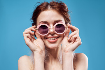 portrait of little girl in glasses