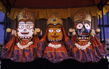 Jagannatha, Baladeva and Subhadra Hindu Gods