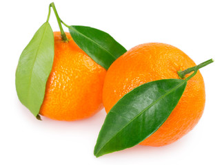Fresh mandarin on white background