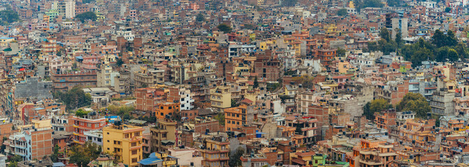 Panoramic view of city buildings in Kathmandu , capital of Nepal.