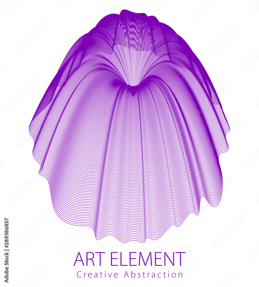 Poster abstract artistic vector flower line art, artistic linear design element isolated over white backgro