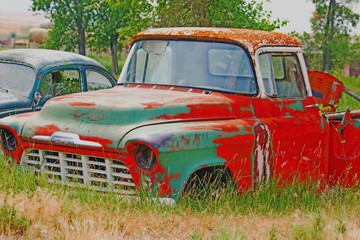 old red car