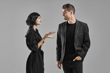 man and woman shaking hands