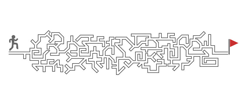 Imaginative maze illustration
