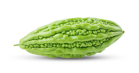 Bitter melon on white background. full depth of field