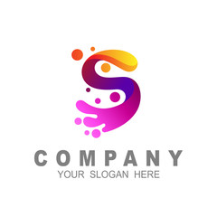 S letter logo, letter s logo with water design illustration, swoosh icon, 3d logo 