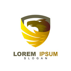 shield force freedom strong eagle phoenix vector logo design template, eagle logo template