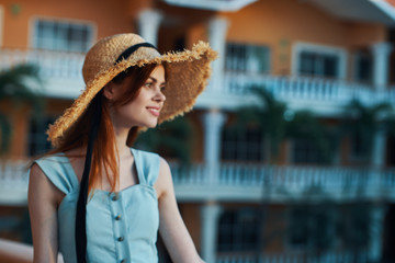 young woman in city