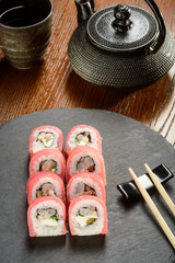 Capers rolls and chopsticks