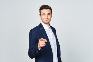 young businessman with thumb up