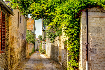 Fototapeta na wymiar Rustic lane way in a small village in northern France