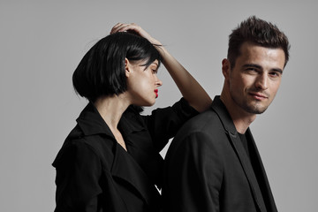 portrait of young man and woman