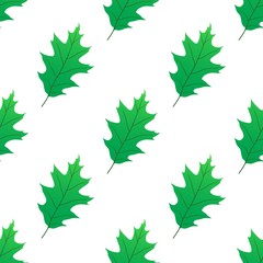 oak leaf seamless pattern vector illustration