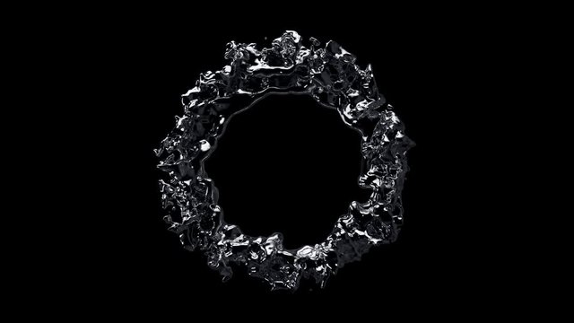 Triangular chrome particle pulse animation in 4K. Object matte included.