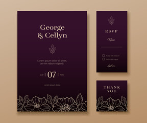 modern minimalist event and wedding invitation