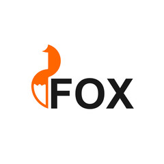 Fox Logo Design Template Isolated On White Background