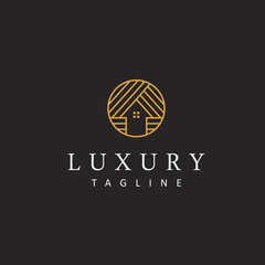 Luxury Villa or Home Vintage Logo Design Inspiration With line Style