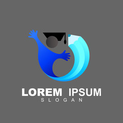 people logo with student design illustration, reach the best university / college / graduate / campus logo design inspiration