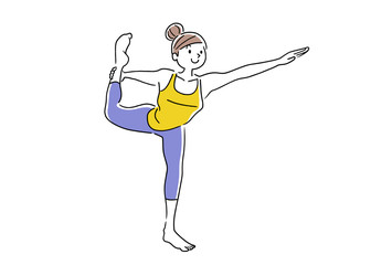 Illustration material: woman, yoga, pose, exercise, fitness