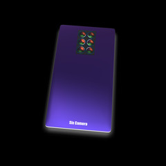 3d rendering of mutilple camera smartphone system concept