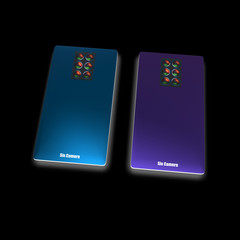 3d rendering of mutilple camera smartphone system concept