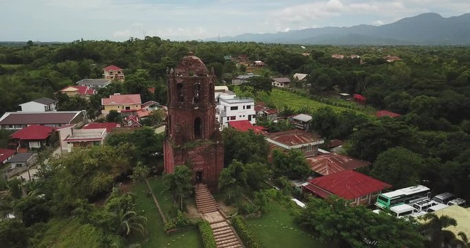 Bell Tower in Vigan cinematic droneshot 4k