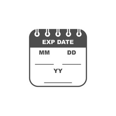 Expiration date product label, packaging symbol illustration template.