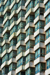 windows and balconies symmetrical to a block