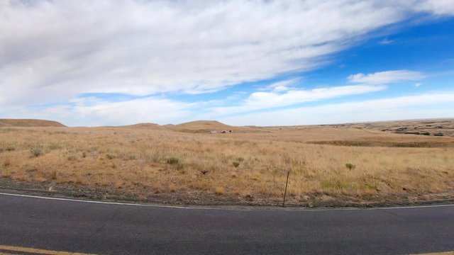 Pan of the Scablands in Eastern Washington State near Palouse Falls State Park