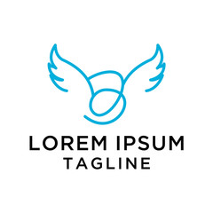 Angel with B Abstract Logo Design Template