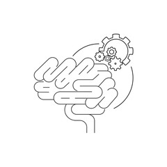 Artificial Intelligence icon. Flat. Isolated on white background. 