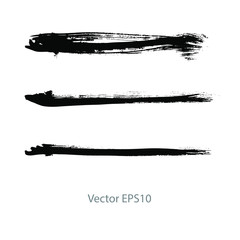 black brush stroke stripes. vector illustration
