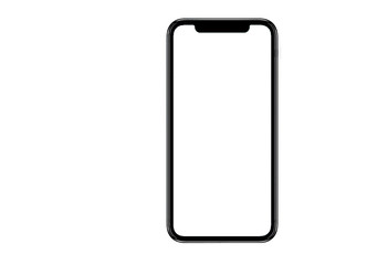 Smartphone similar to iphone 11 pro max with blank white screen for Infographic Global Business Marketing Plan , mockup model similar to iPhonex isolated Background of ai digital investment economy.