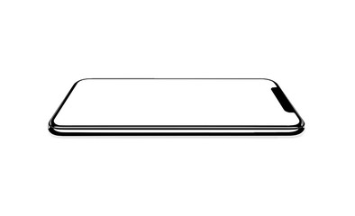 Smartphone similar to iphone 11 pro max with blank white screen for Infographic Global Business Marketing Plan , mockup model similar to iPhonex isolated Background of ai digital investment economy.