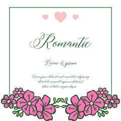 Fototapeta na wymiar Abstract card romantic background, with pattern of pink flower frame elegant. Vector
