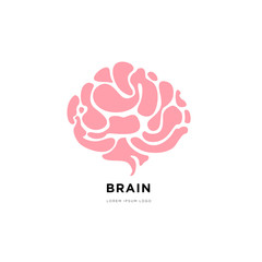 Brain Logo silhouette design vector template. Think idea concept.Brain storm power thinking brain Logotype icon.