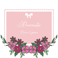 Design element of colorful flower frame, for ornate of various card romantic in retro style. Vector