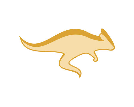 kangaroo silhouette 2 logo icon template