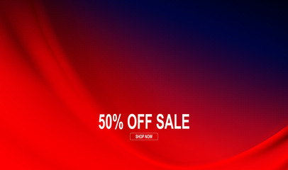 Refined background of red color with smooth, gentle stripes