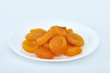 Dried Apricots in a white plate