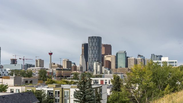 Timelapse of Calgary's beautiful skyline on a summer day. 