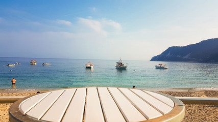 Agios Nikitas city in Lefkada island greece tourist resort