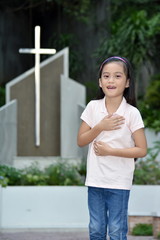 A Female And Laughter And Cross